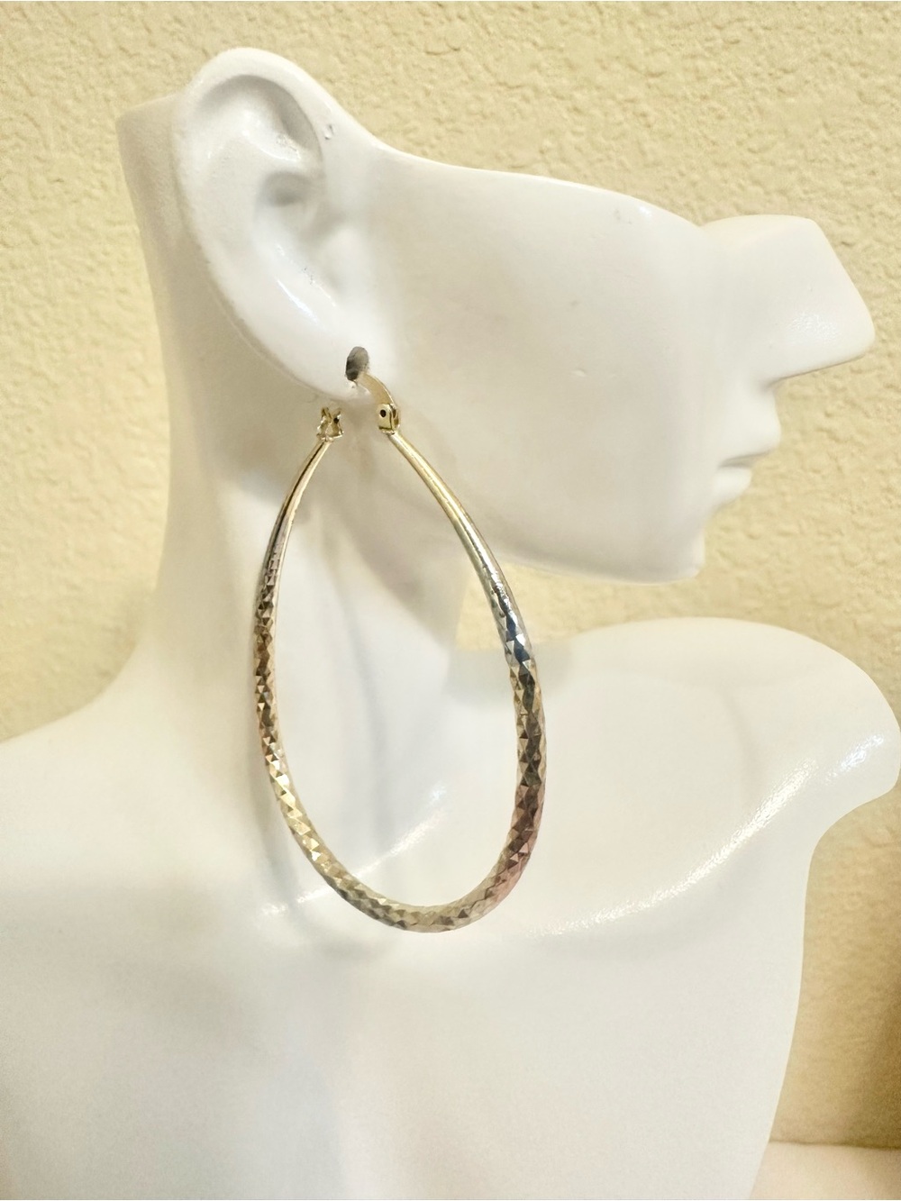 18k Gold-Filled Tri-Colored Medium Sized Hoop Earrings